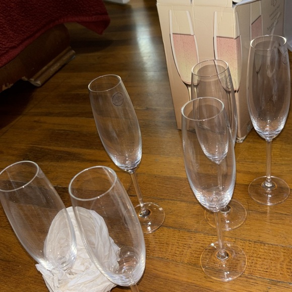 EUC 6 Lenox Champagne 2 used 4 with tags Party Flutes 8oz Tuscany Classics Coll - Picture 6 of 6